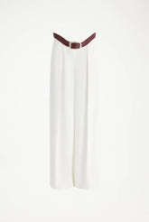 The White Curved Suit Pants