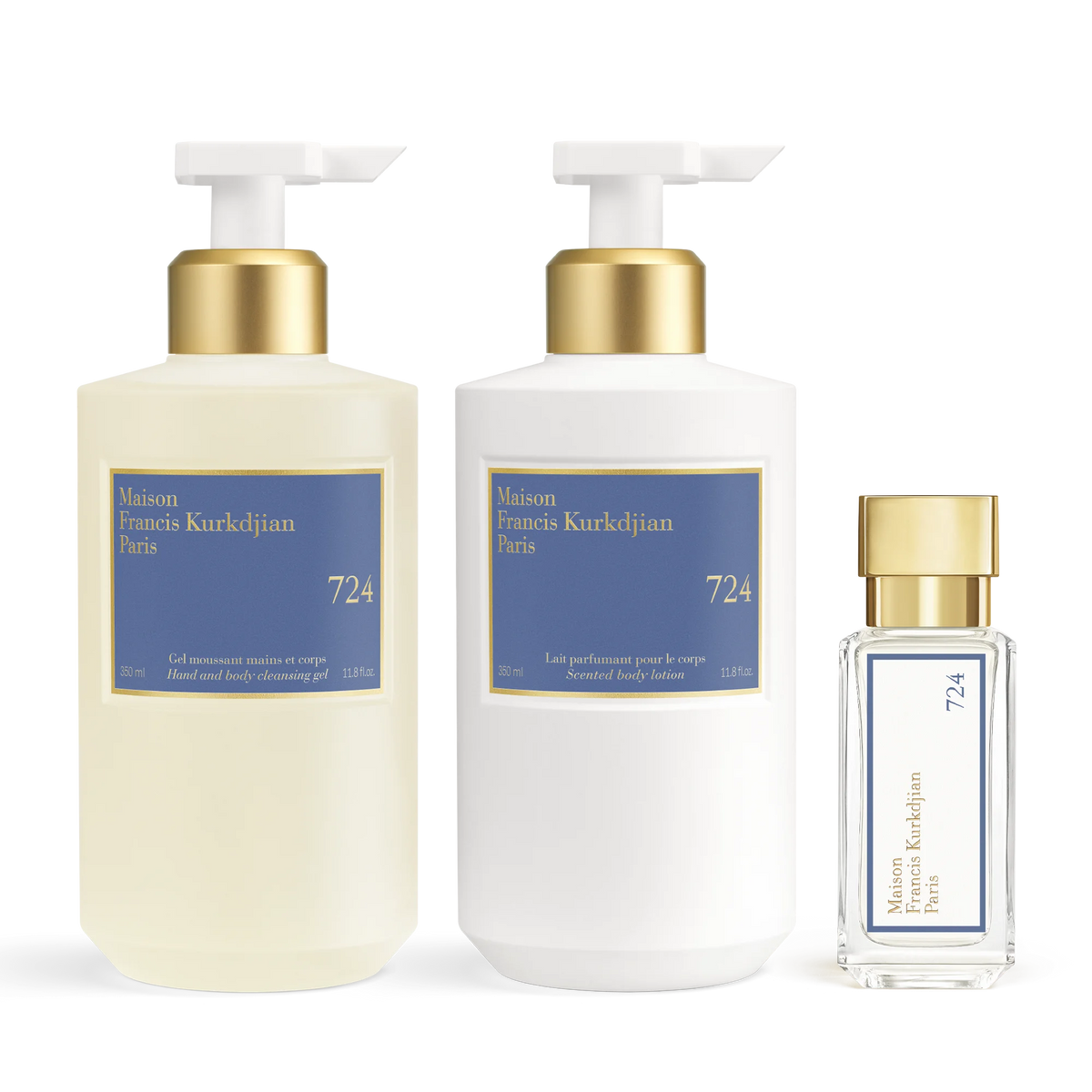 724 Scented hand & body cleansing gel, Scented body lotion <br>and Eau de parfum Trio null