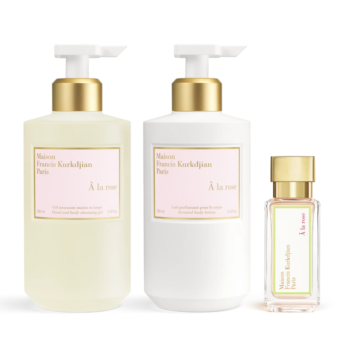 À la rose Scented hand & body cleansing gel, Scented body lotion <br>and Eau de parfum Trio null