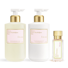 À la rose Scented hand & body cleansing gel, Scented body lotion <br>and Eau de parfum Trio null