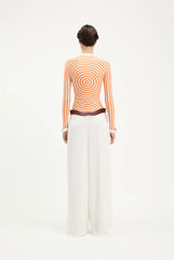 The White Curved Suit Pants