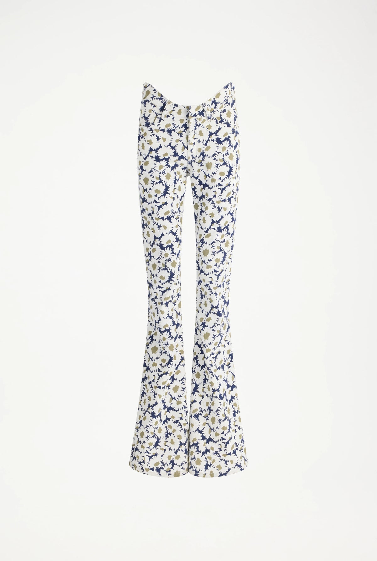 The Curved Denim Flower Jeans
