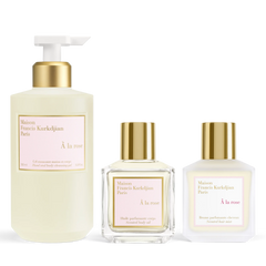 À la rose Scented hand & body cleansing gel, Scented body oil <br>and Hair mist Trio null