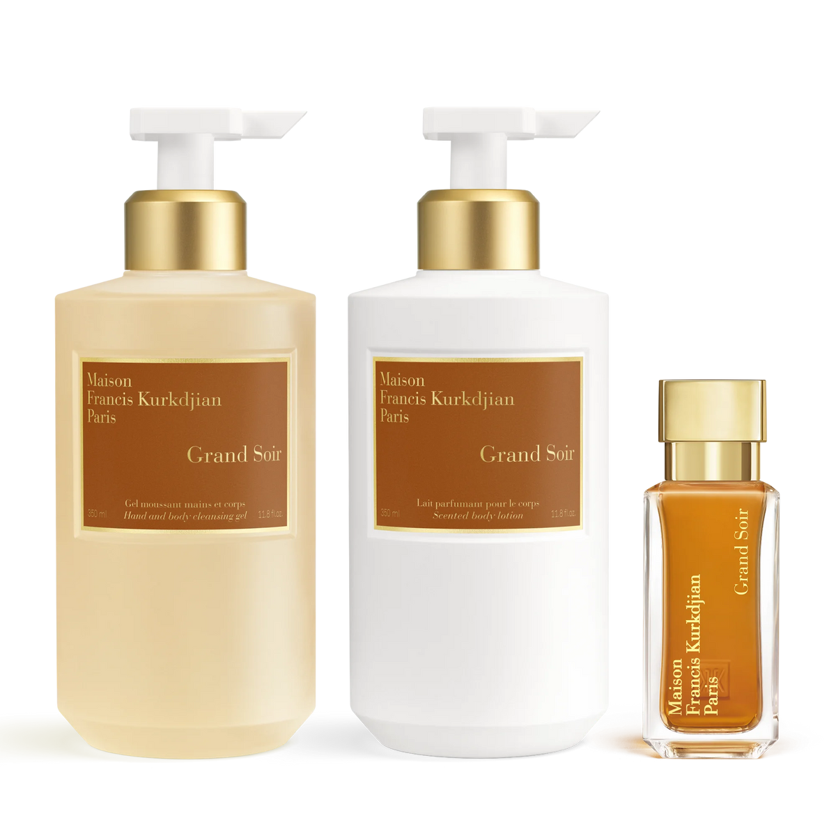 Grand Soir Scented hand & body cleansing gel, Scented body lotion <br>and Eau de parfum Trio null